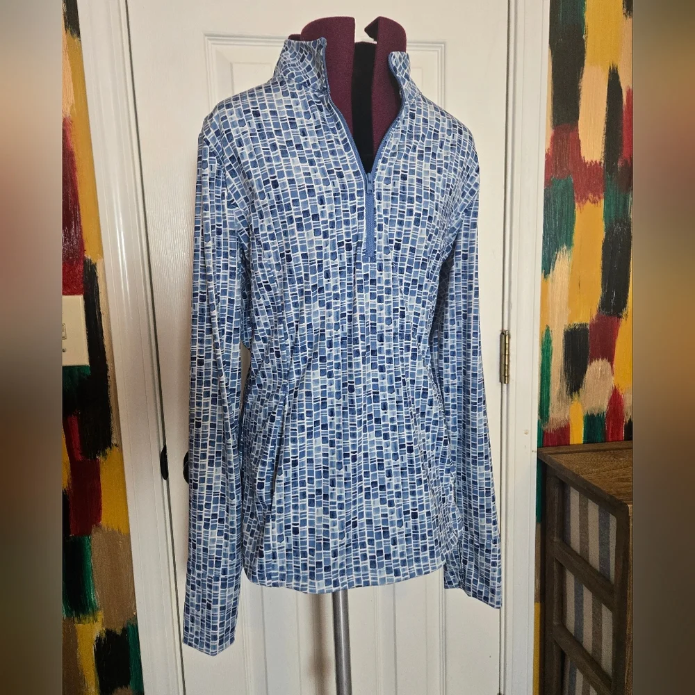 Tommy Bahama Blue 3/4 Zip Everyday Active Activewear Jacket Medium - Picture 1 of 10